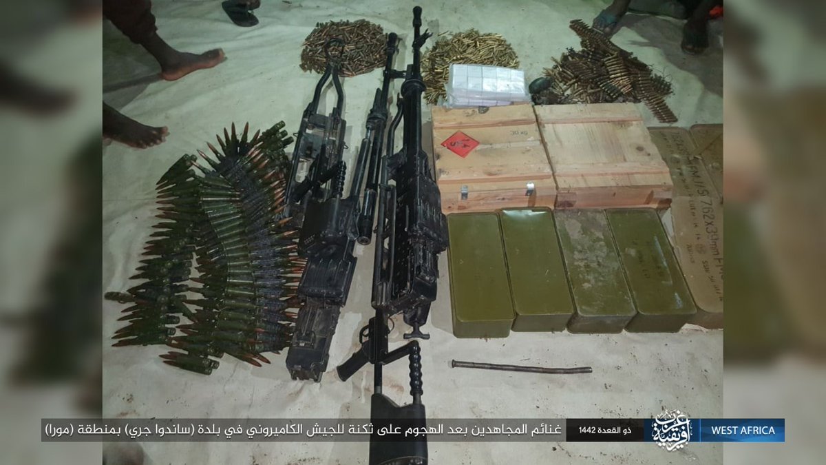 ISWAP's recent communiqué on the 06/26 attack also includes images of 2 arms (12.7) and packs of ammunition as earlier reported by @SembeTv . Items which however do not reflect a recovery made after the killing of 26 soldiers