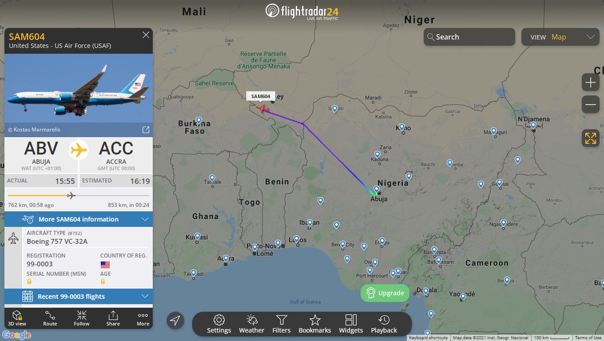 US Secretary of State Antony Blinken departed Abuja en route to Accra Ghana