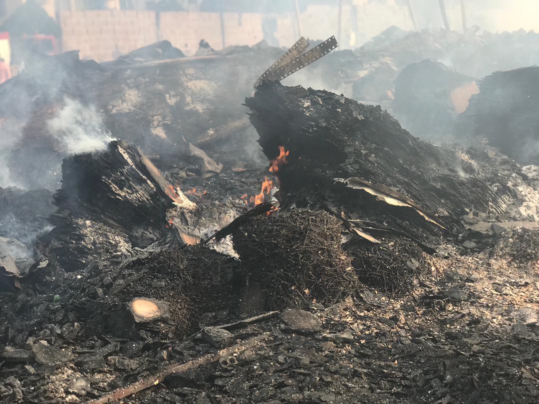 A fire outbreak has razed several shops in Plank Market in Jakande Gate, Ejigbo, Lagos