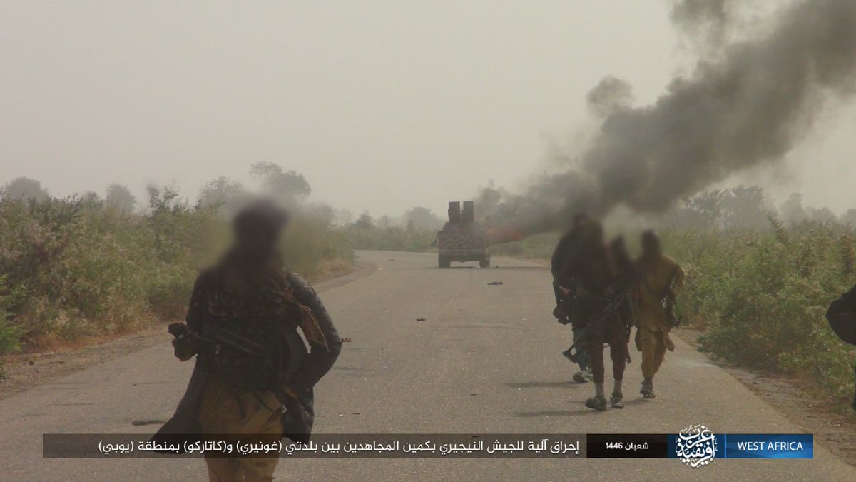 An Islamic State ambush on the Nigerian army patrol on the road Goniri-Katarko in Yobe state Nigeria