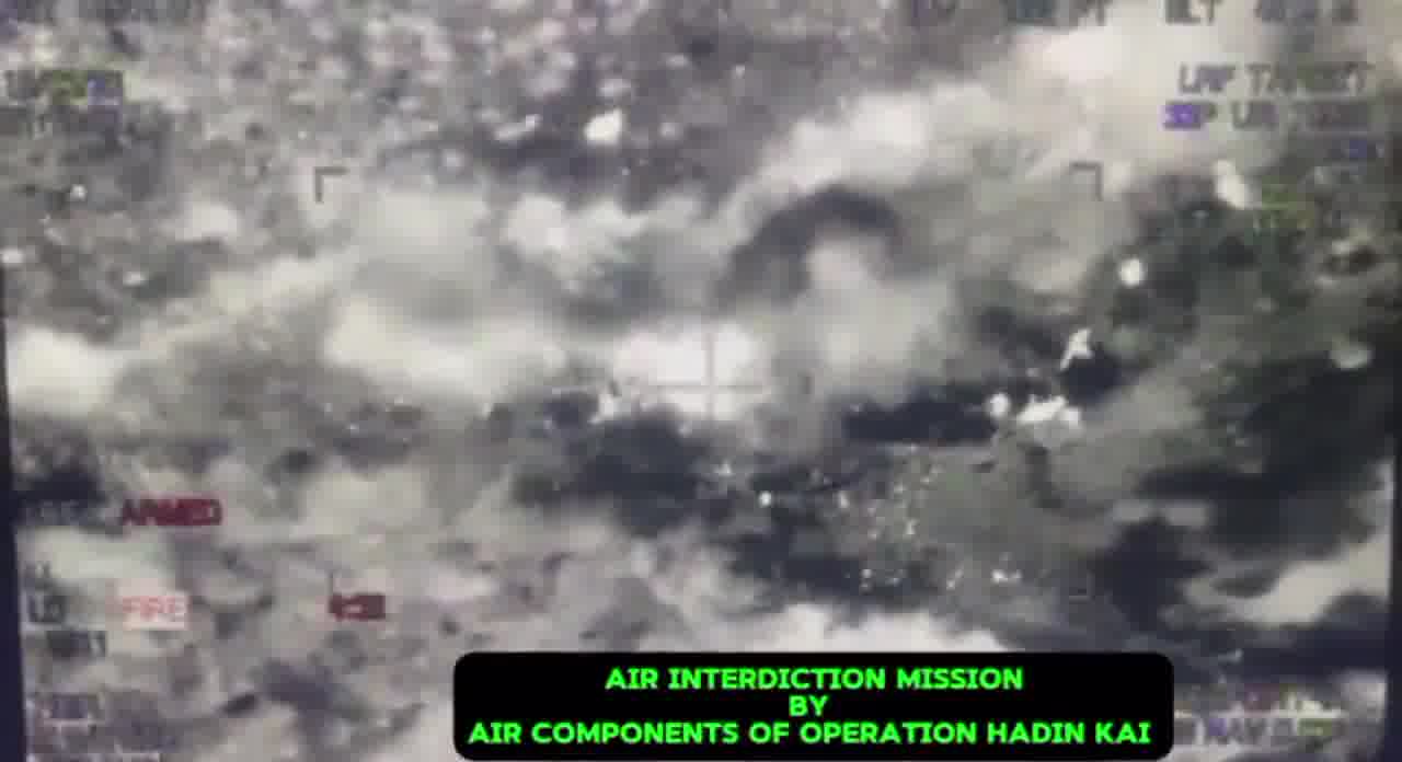 The Nigerian army released footage of the airstrikes against ISWAP militants during their failed assault against the Mallam Fatori military camp last night, according to the army over 60 militants were killed.