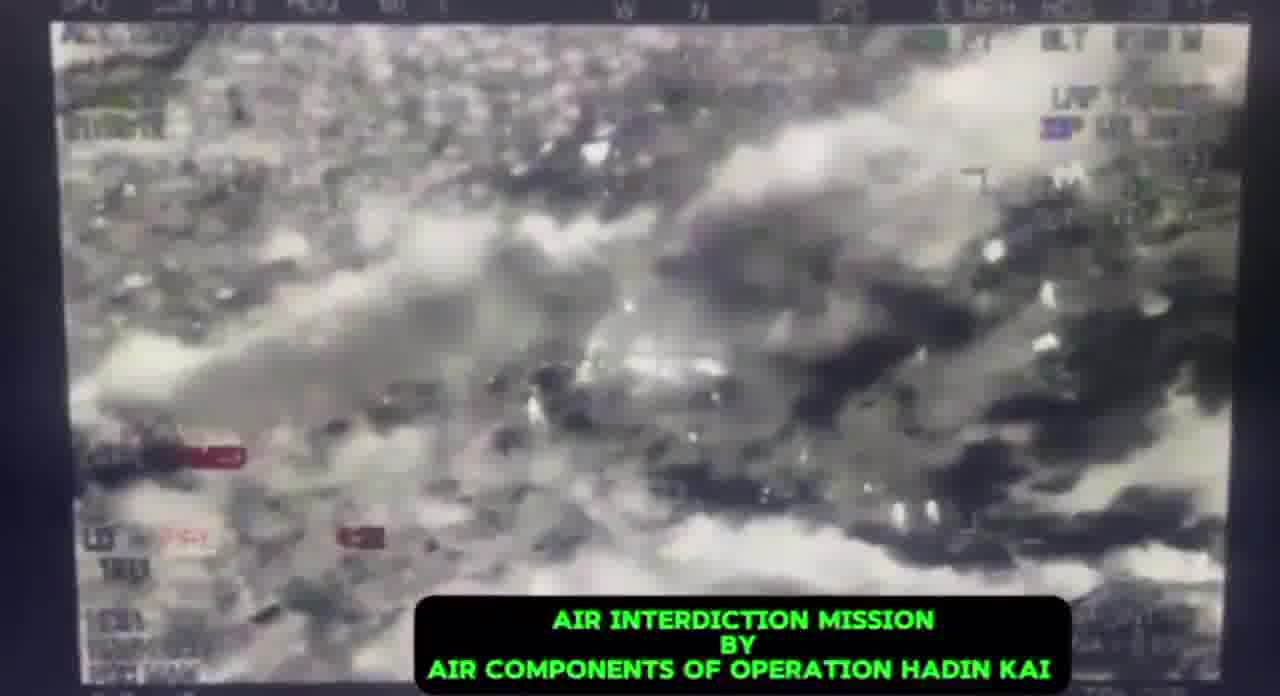 The Nigerian army released footage of the airstrikes against ISWAP militants during their failed assault against the Mallam Fatori military camp last night, according to the army over 60 militants were killed.